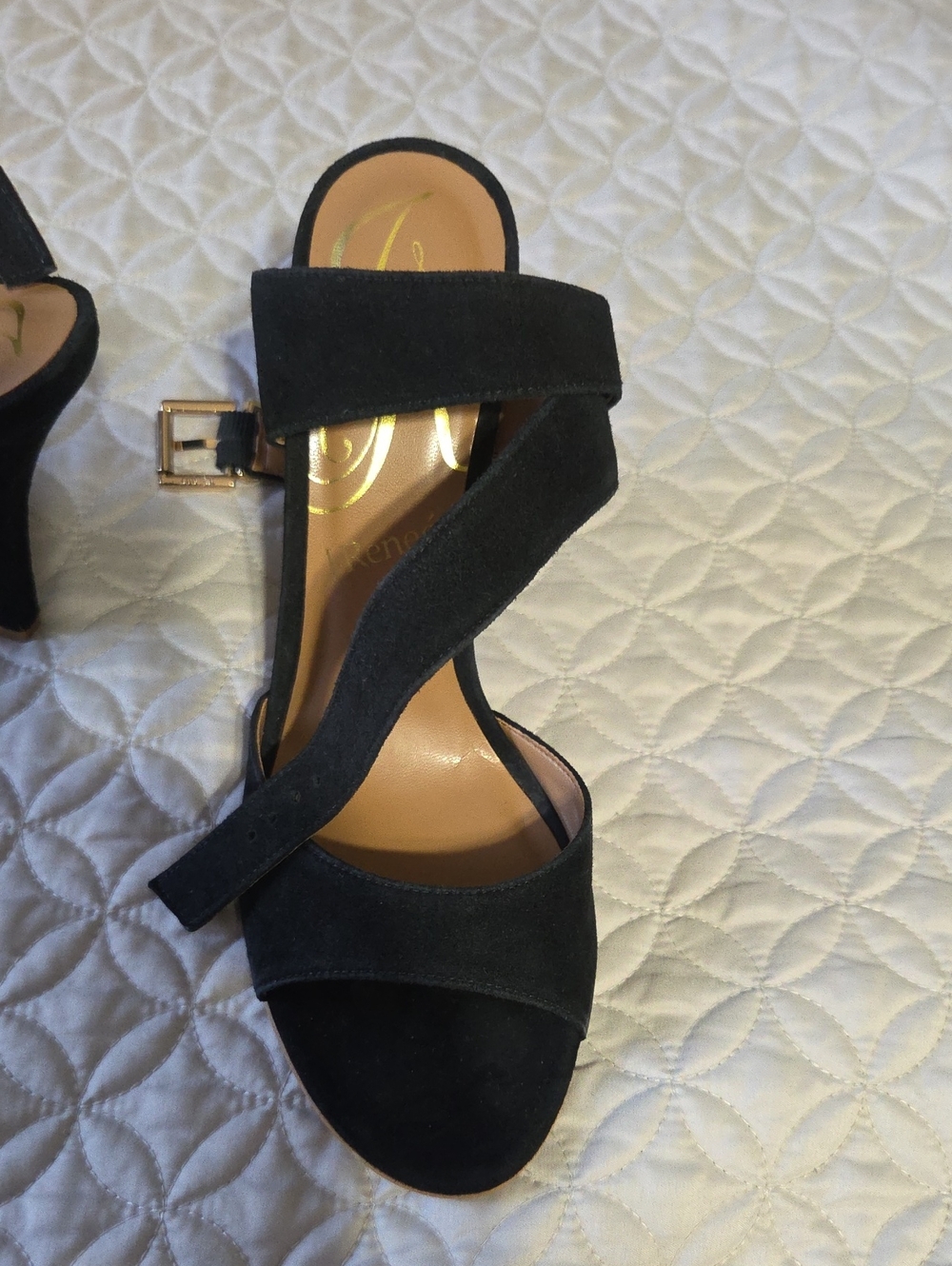 J Renee Suzannatoo Suede Black Suede Strappy Sandal - Women